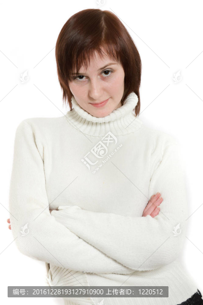 穿白毛衣的女人