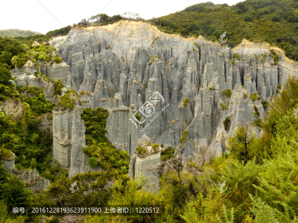 荒地的putangirua石林尖峰石陣；NZ