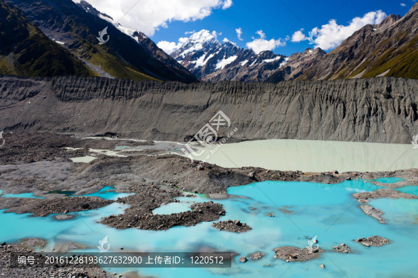翡翠冰川湖在奧拉基庫克NP
