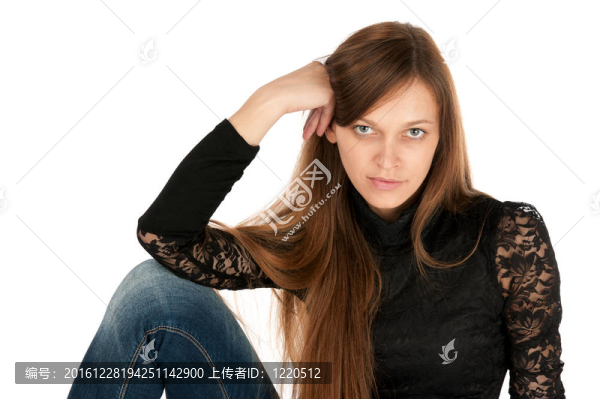 漂亮的年輕女人特寫肖像