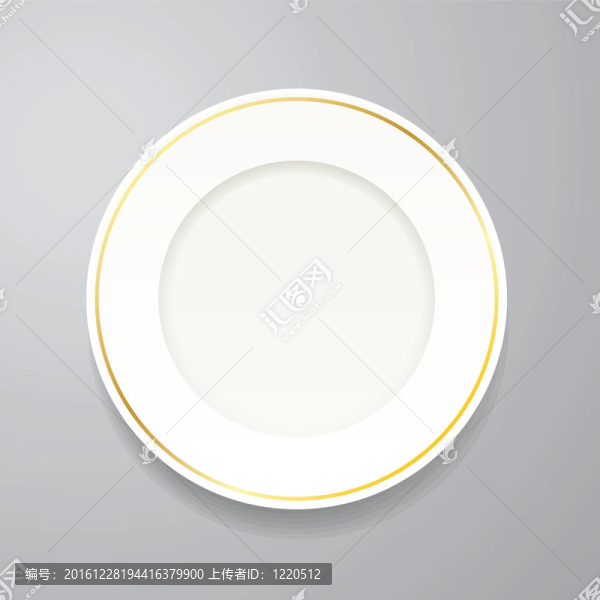 灰色的帶金邊的白盤子