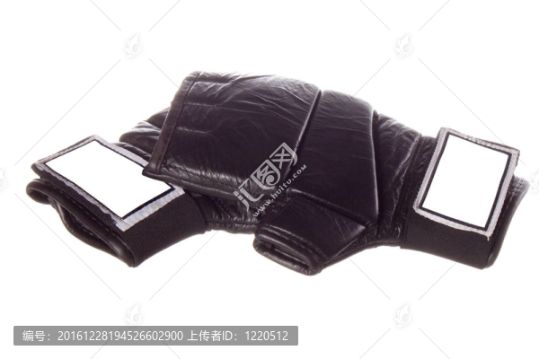 拳擊手套；黑色皮革。