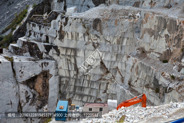大理石采石場——濱海阿爾卑斯山脈；Carrara；托斯卡納；意大利