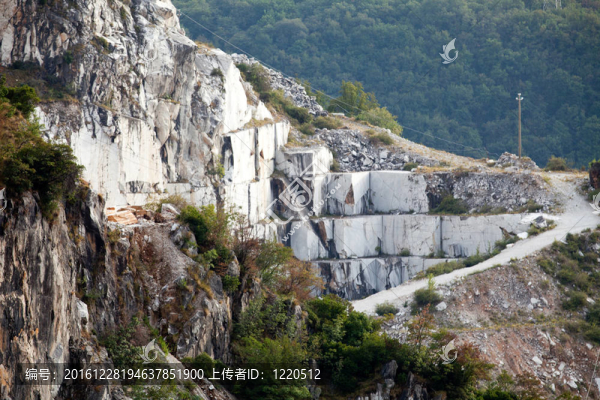 大理石采石場(chǎng)——濱海阿爾卑斯山脈；Carrara；托斯卡納；意大利