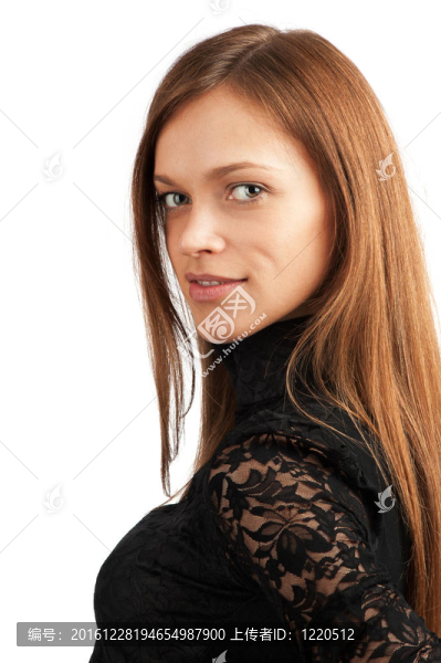 一個(gè)快樂(lè)的年輕女人的微笑