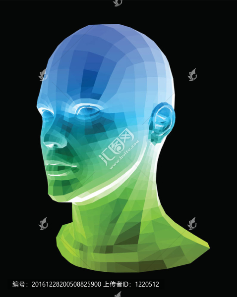 人的頭部。摘要插畫