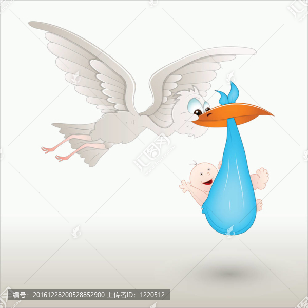 鸛鳥抱著一個(gè)嬰兒