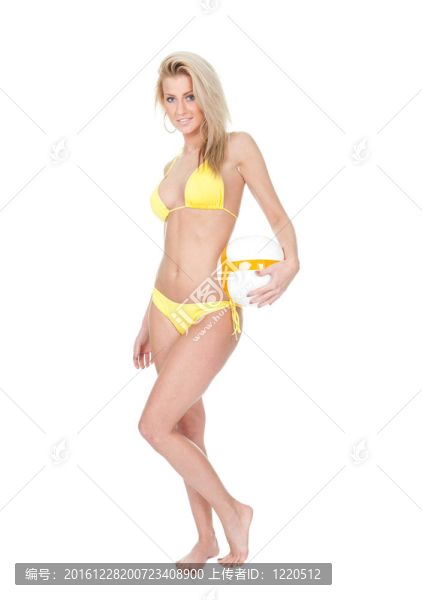 比基尼足球年輕漂亮的女人