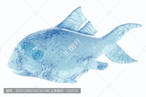 水中魚。3D渲染