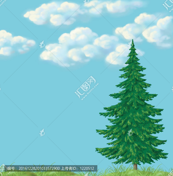圖畫(huà)；樹(shù)與天空