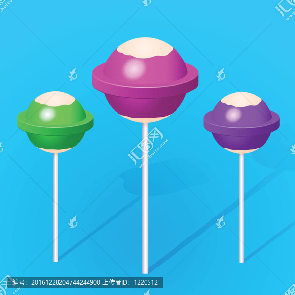 三維彩色甜蜜的棒棒糖