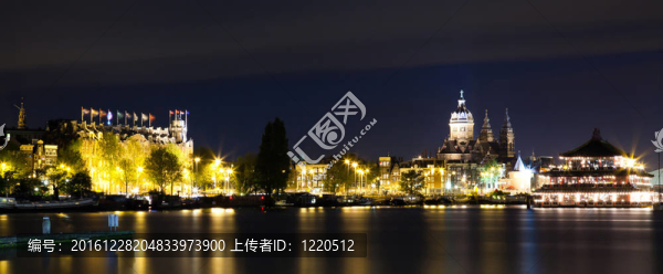 夜晚的阿姆斯特丹全景