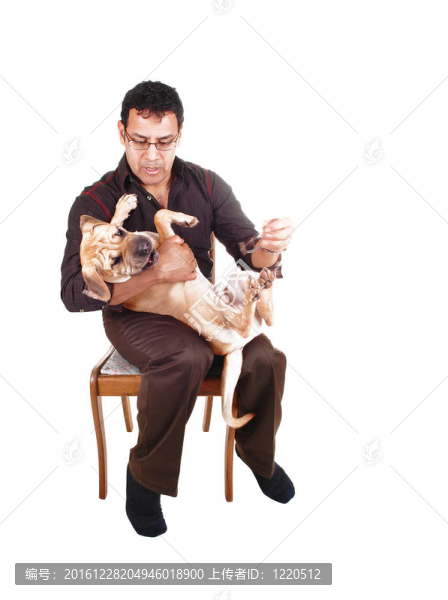 玩狗的人。