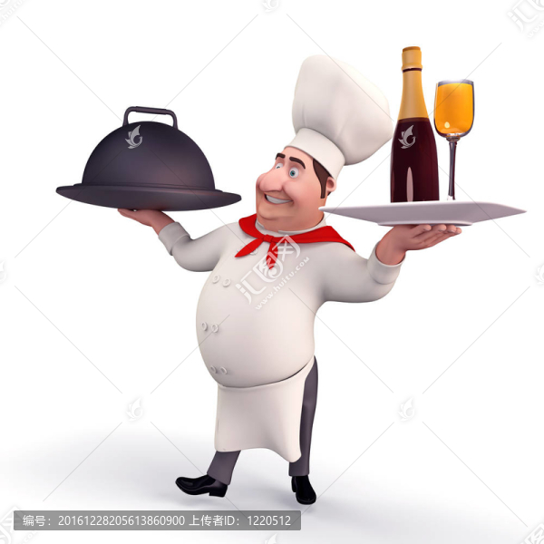 快樂廚師拿酒瓶