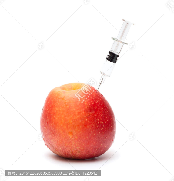 注射器在蘋果