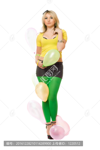 美麗性感金發(fā)女郎與氣球