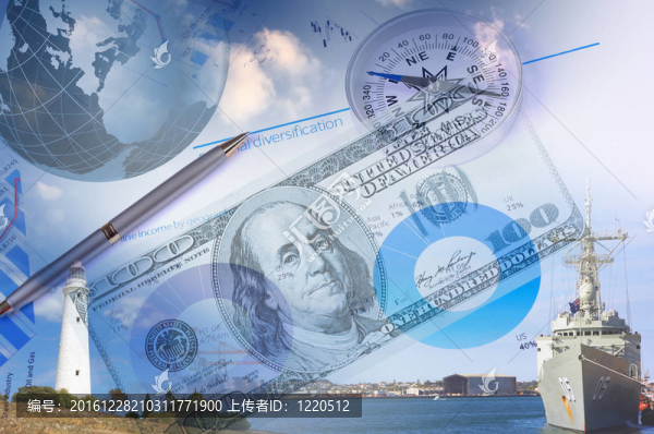 金融圖表與背景燈塔