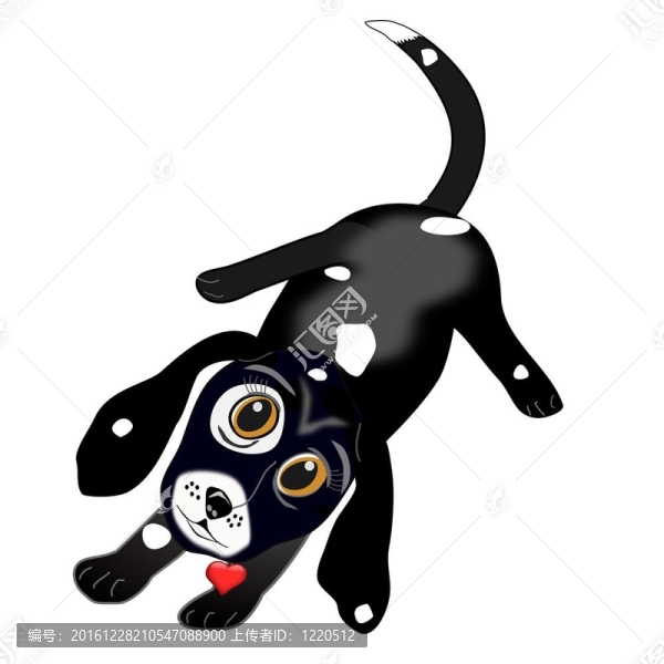 可愛的黑狗向上看