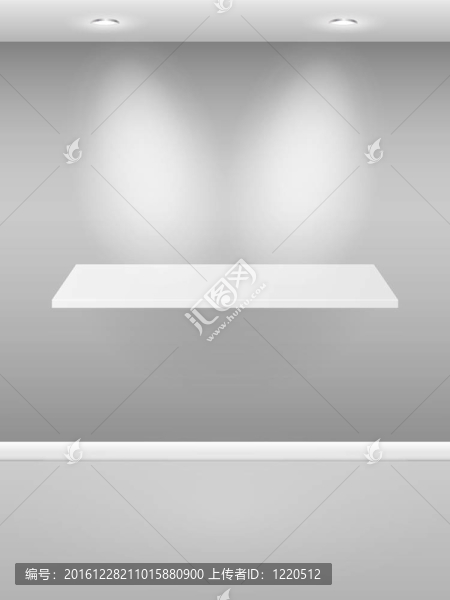 畫廊內部空貨架。插畫。