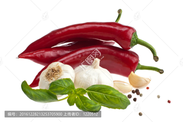 辣椒；大蒜；羅勒。