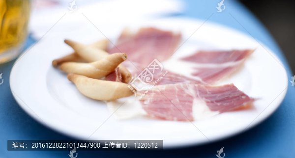 Jamon,iberico（火腿）火腿的特級初榨橄欖油烤的可信