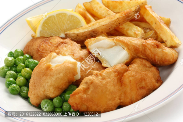 炸魚和薯?xiàng)l；英國(guó)食品