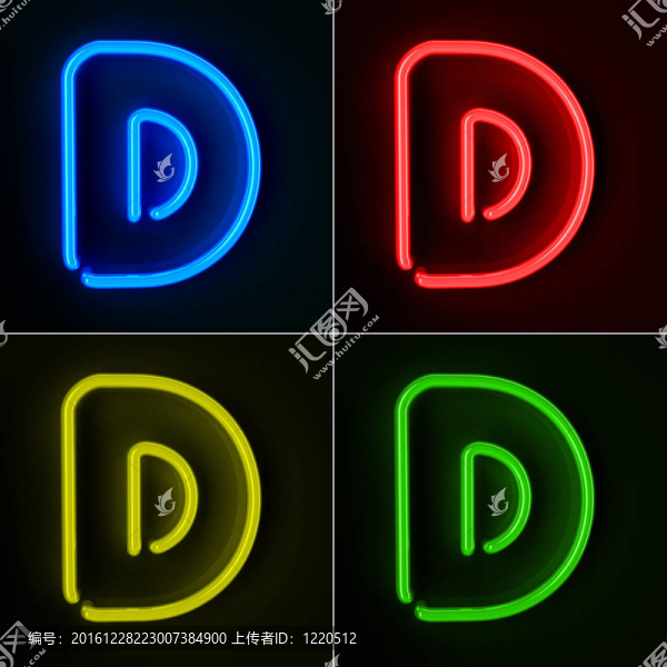 霓虹標(biāo)志字母D