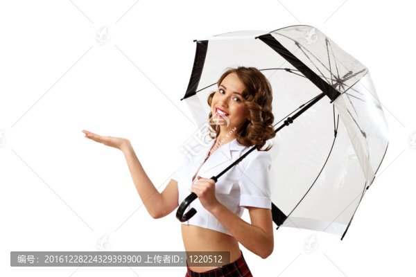 女子穿著復(fù)古風(fēng)格帶傘