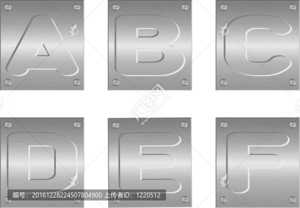 浮雕字母和數(shù)字