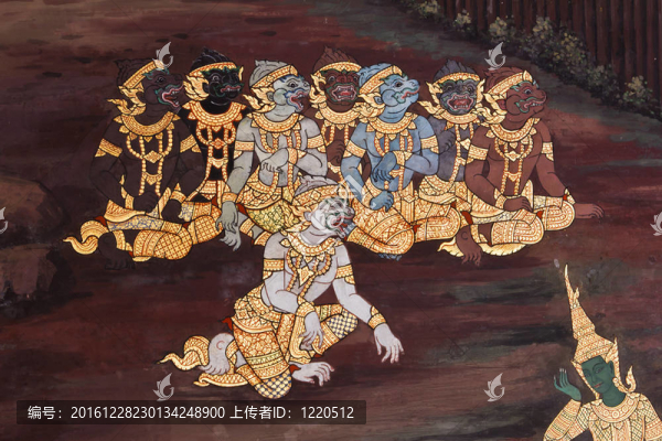 傳統(tǒng)泰國畫在寺廟墻上