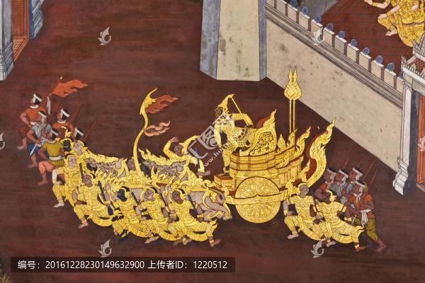 傳統(tǒng)泰國畫在寺廟墻上