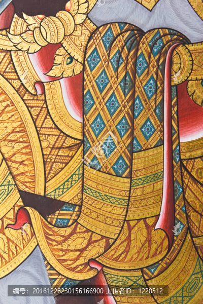 傳統(tǒng)泰國(guó)畫在寺廟墻上