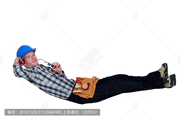 建筑工人休息