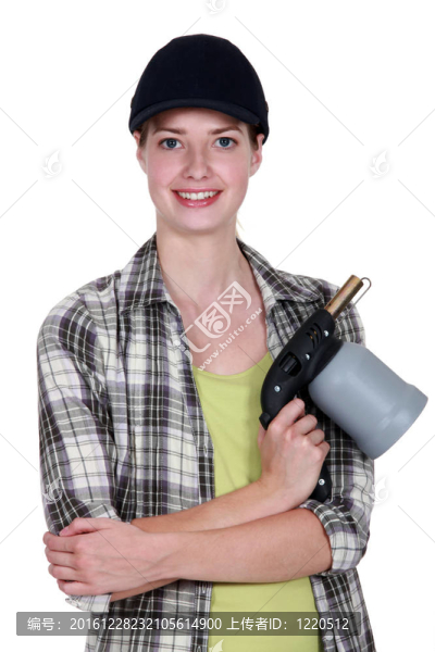 用噴燈的女人