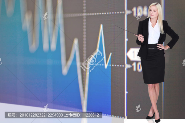 女人站在股票更新