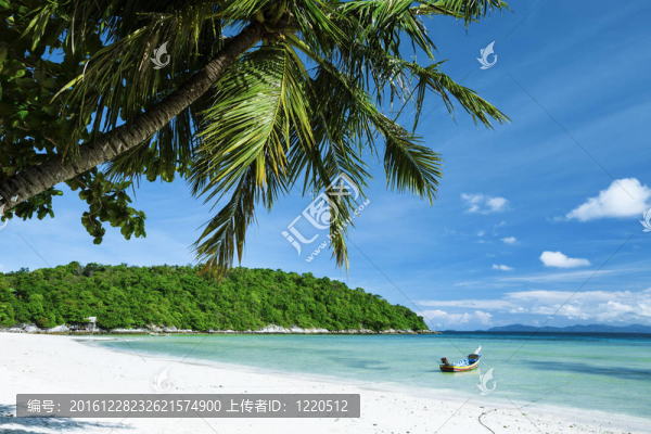 清晨的熱帶海灘景色