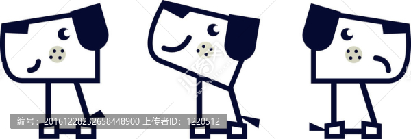 簡(jiǎn)單的幾何狗集孤立于白色