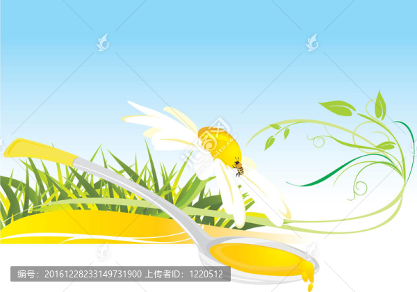 花蜂蜜。組合卡