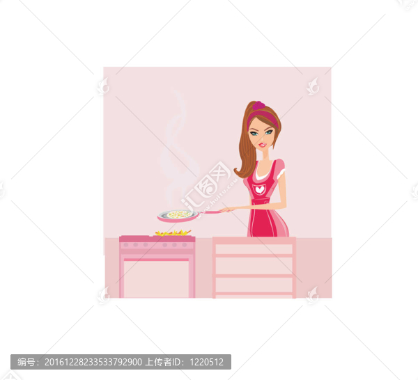 美麗的女人做飯