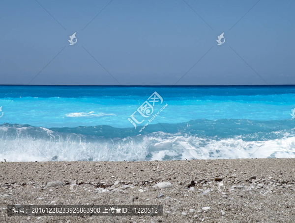 藍(lán)色的波浪的地平線