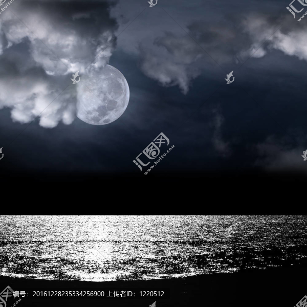 美麗的滿月背后多云