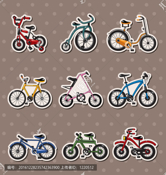 卡通自行車(chē)貼紙