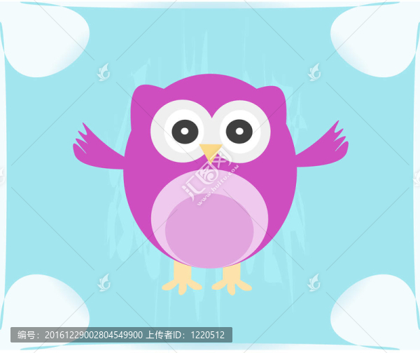 可愛(ài)貓頭鷹邀請(qǐng)卡