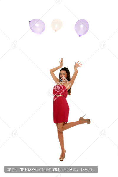 性感女孩帶氣球