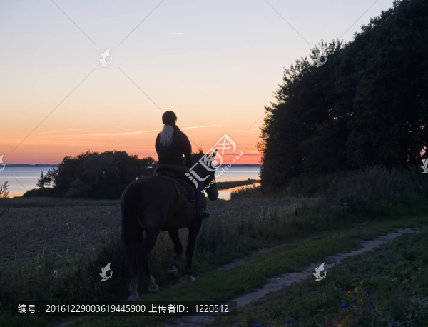 在夕陽中騎馬