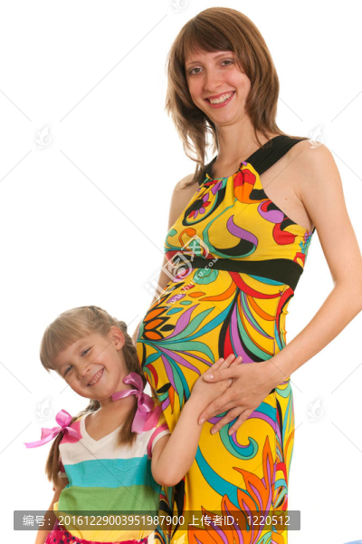 笑孕婦和她的大女兒