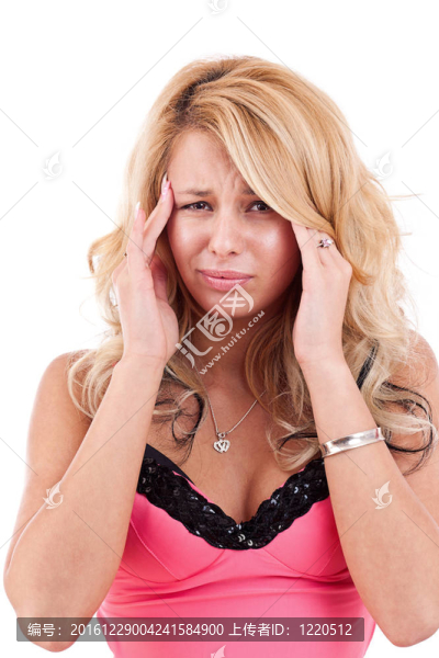 漂亮的年輕女人痛苦