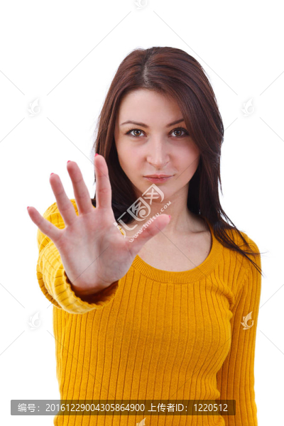 女人做停止手勢