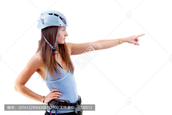 攀登頭盔的女人