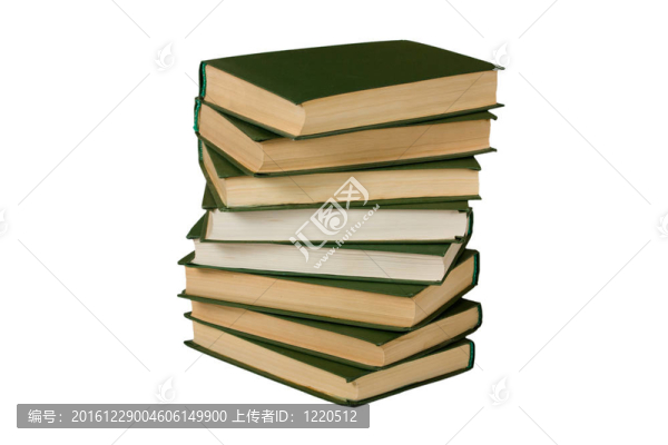 白色背景下的一堆書